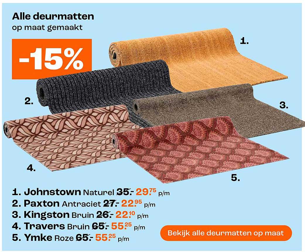 Alle deurmatten op maat gemaakt -15%