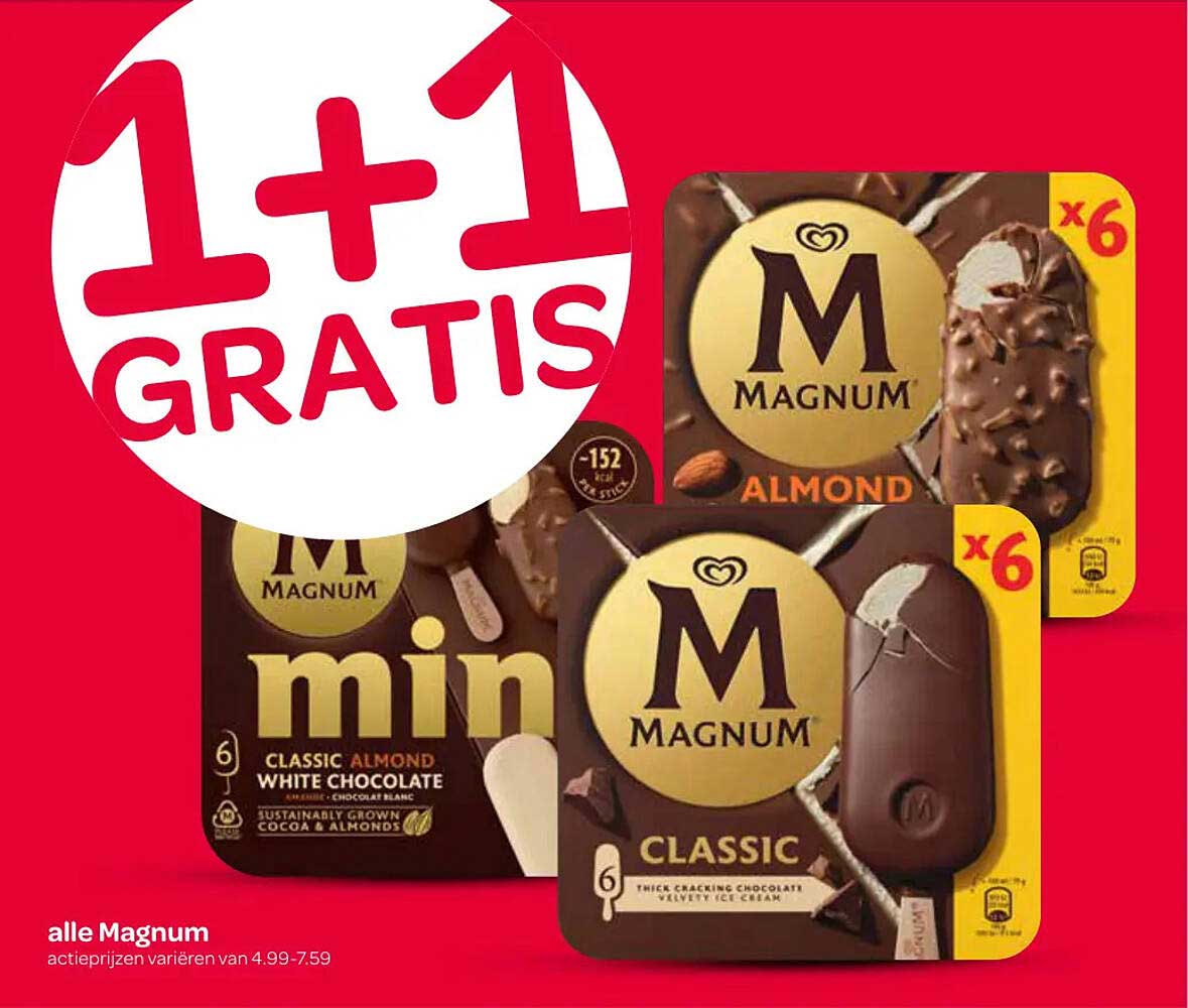 alle Magnum 1+1 GRATIS