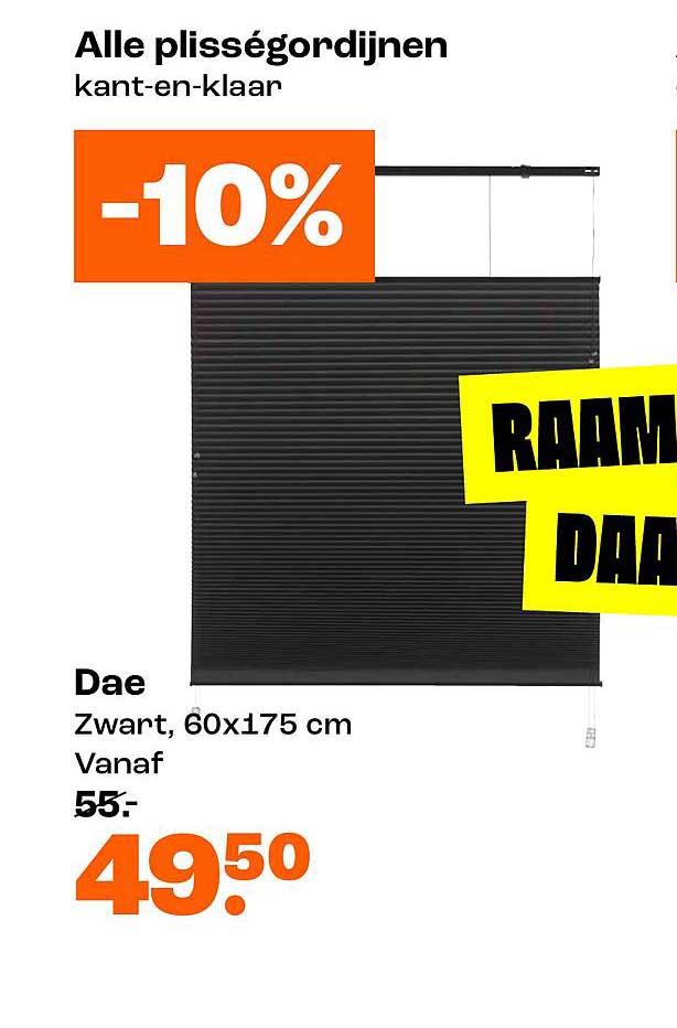 Alle plisségordijnen kant-en-klaar -10%