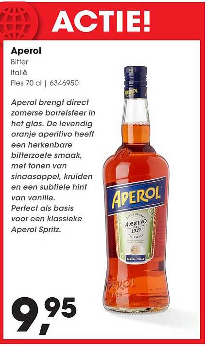 Aperol Bitter Italië Fles 70 cl | 6346950 ACTIE!