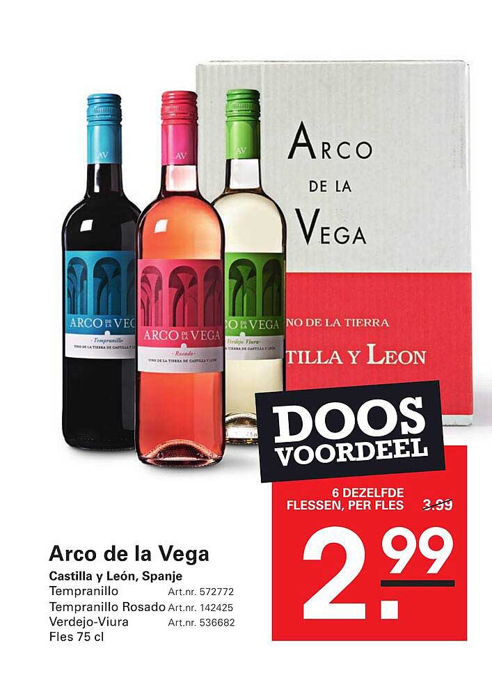 Arco de la Vega Castilla y León, Spanje Tempranillo Tempranillo Rosado Verdejo-Viura Fles 75 cl DOOS VOORDEEL