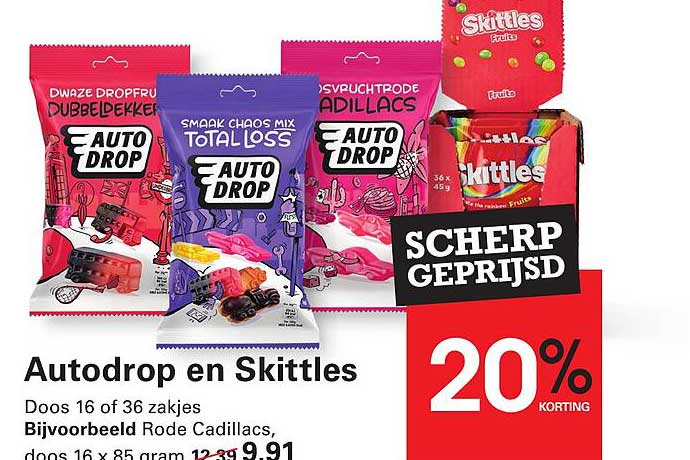 Autodrop en Skittles