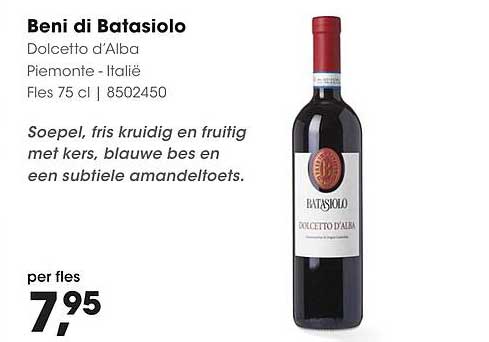 Beni di Batasiolo Dolcetto d'Alba Piemonte - Italië Fles 75 cl