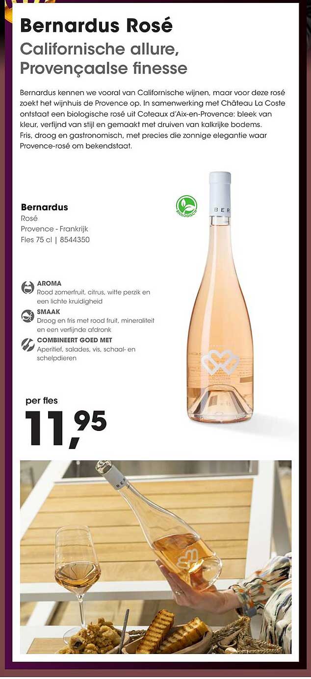 Bernardus Rosé Californische allure, Provençaalse finesse