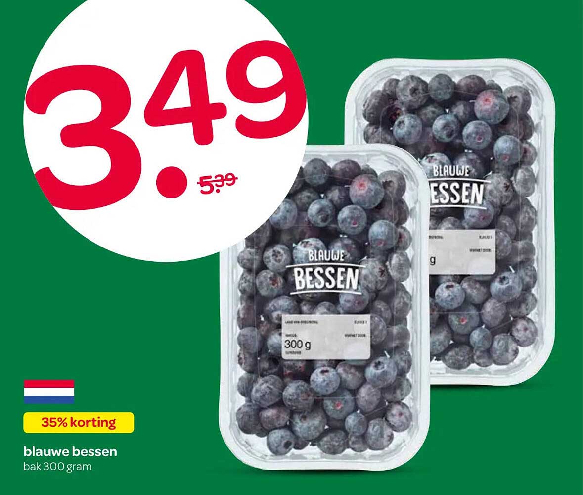 blauwe bessen bak 300 gram 35% korting