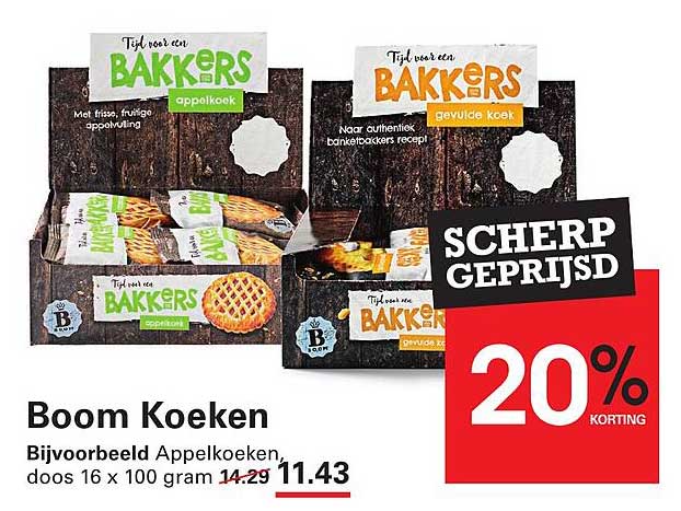 Boom Koeken Bijvoorbeeld Appelkoeken doos 16 x 100 gram 20% korting