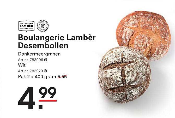 Boulangerie Lambèr Desembollen Donkermeerganen Wit Pak 2 x 400 gram