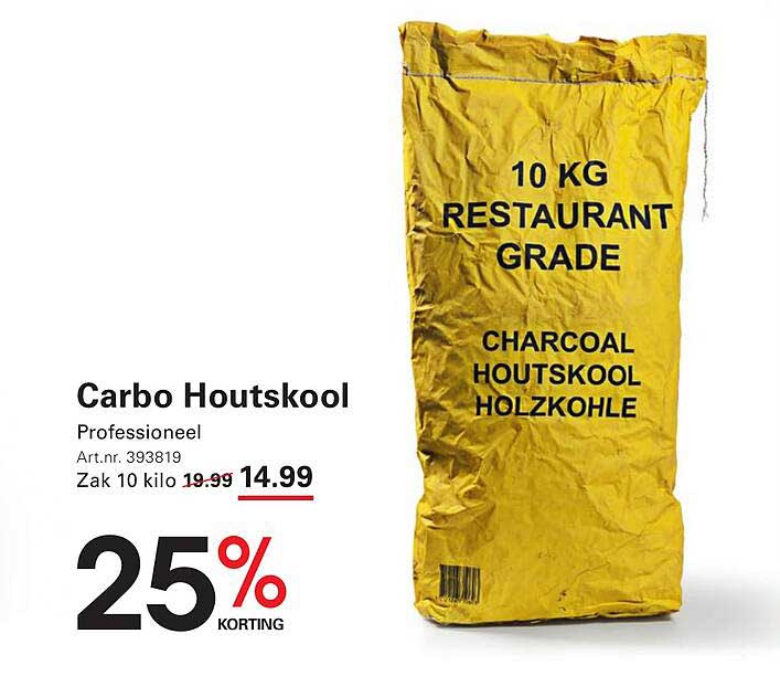 Carbo Houtskool Professioneel 25% korting
