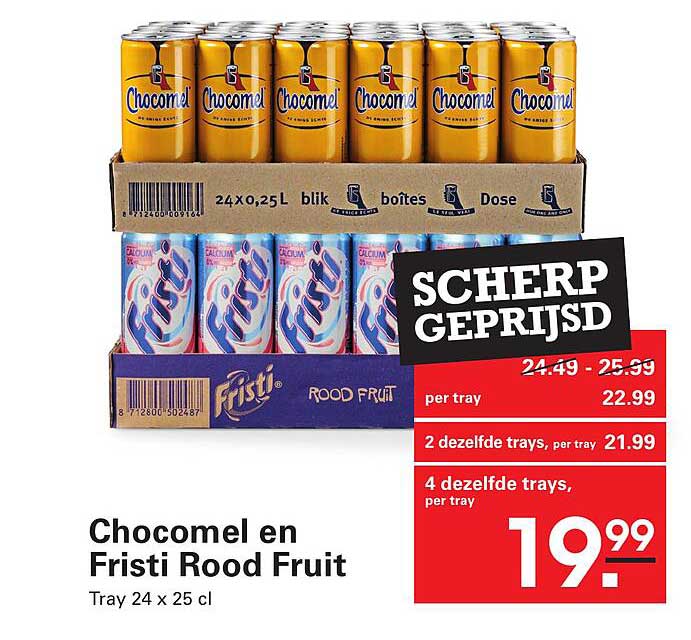 Chocomel en Fristi Rood Fruit
