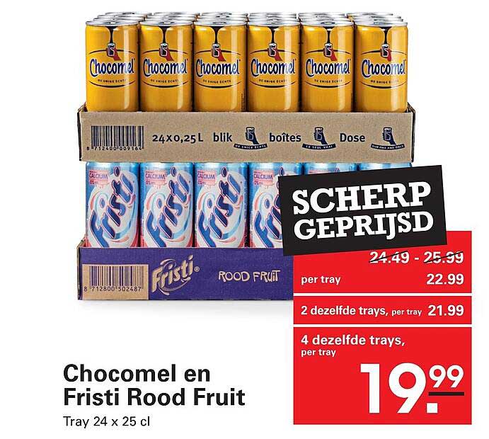 Chocomel en Fristi Rood Fruit