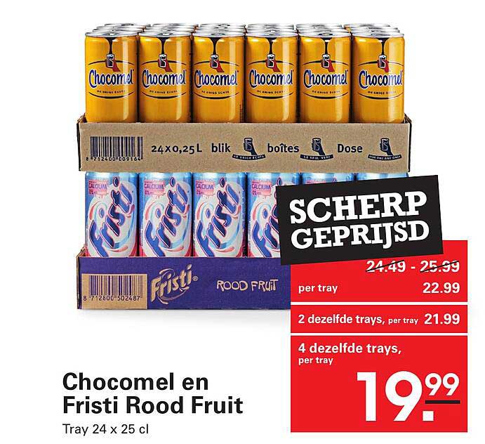 Chocomel en Fristi Rood Fruit