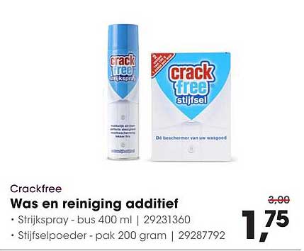 Crackfree Was en reiniging additief