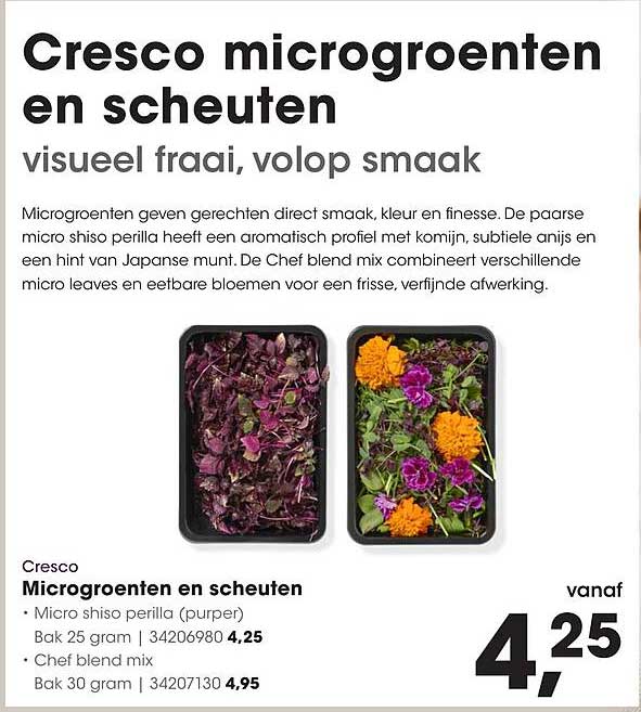 Cresco microgroenten en scheuten