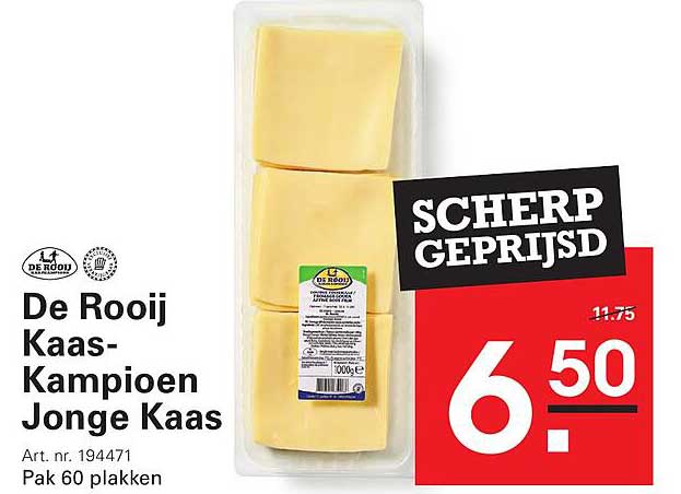 De Rooiij Kaas-Kampioen Jonge Kaas Scherp geprijsd