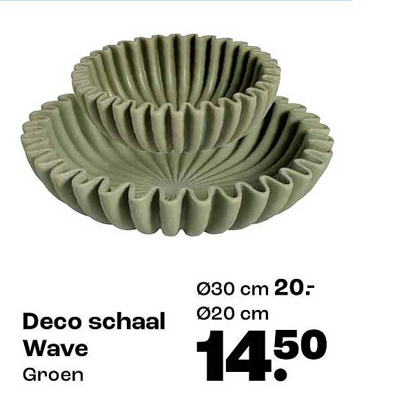 Deco schaal Wave Groen