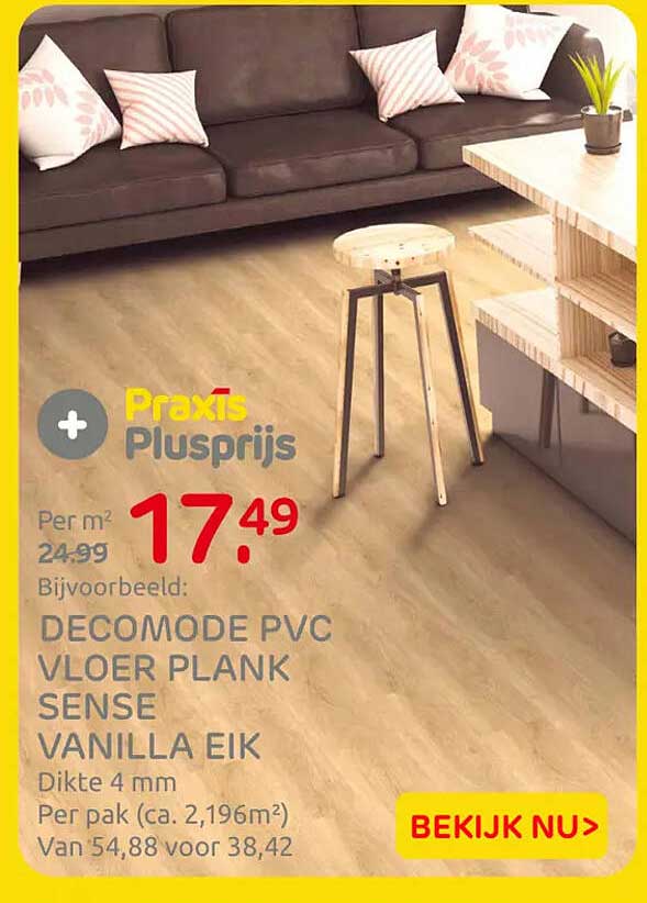 DECOMODE PVC VLOER PLANK SENSE VANILLA EIK