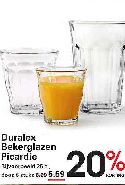 Duralex Bekerglazen Picardie 20% korting
