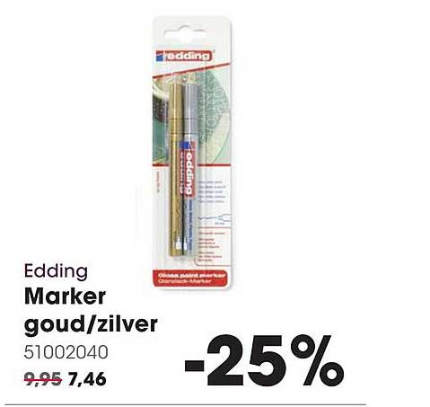Edding Marker goud/zilver -25%