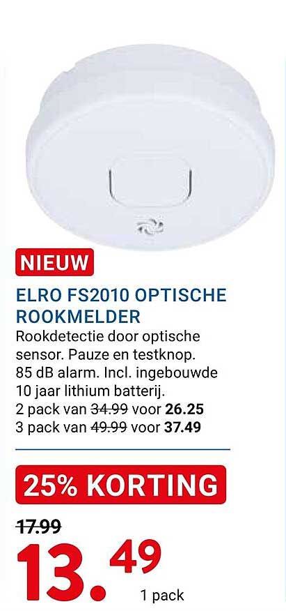 ELRO FS2010 OPTISCHE ROOKMELDER 25% KORTING