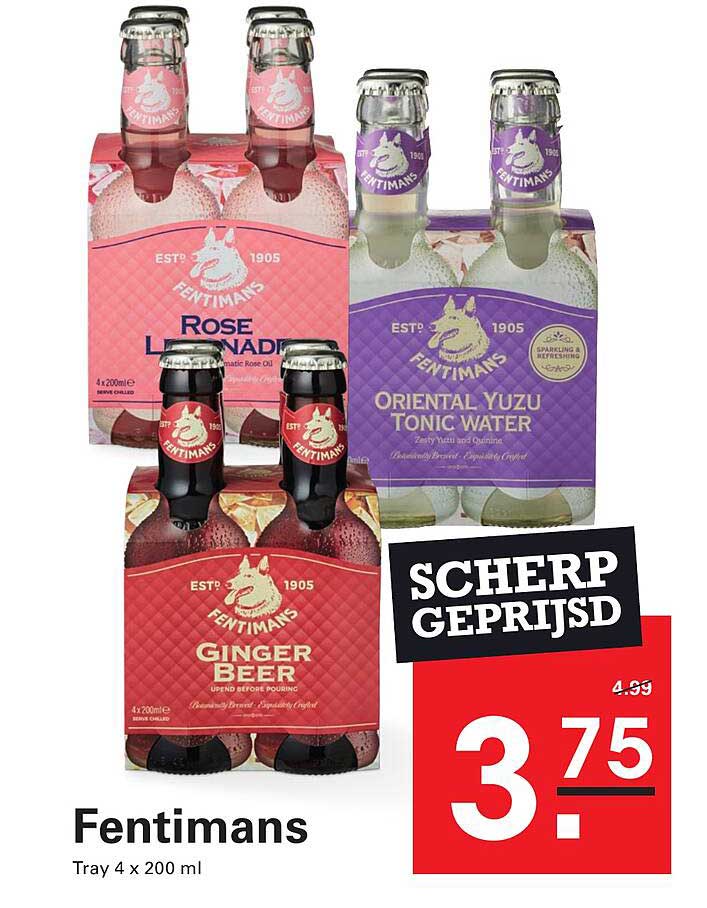 Fentimans Tray 4 x 200 ml Scherp geprijsd
