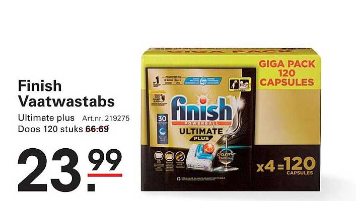 Finish Vaatwastabs Ultimate plus Doos 120 stuks