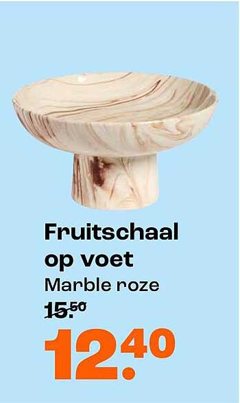 Fruitschaal op voet Marble roze