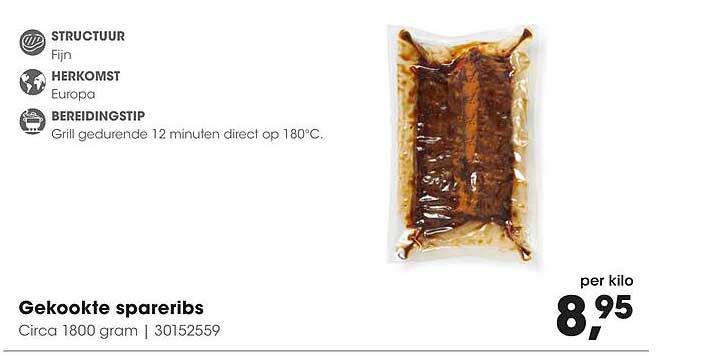 Gekookte spareribs