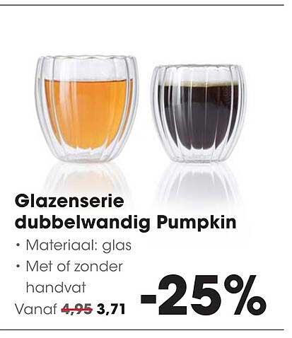 Glazenserie dubbelwandig Pumpkin