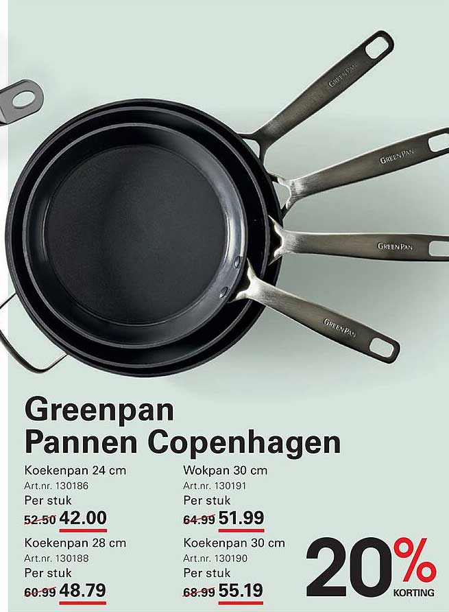 Greenpan Pannen Copenhagen 20% korting
