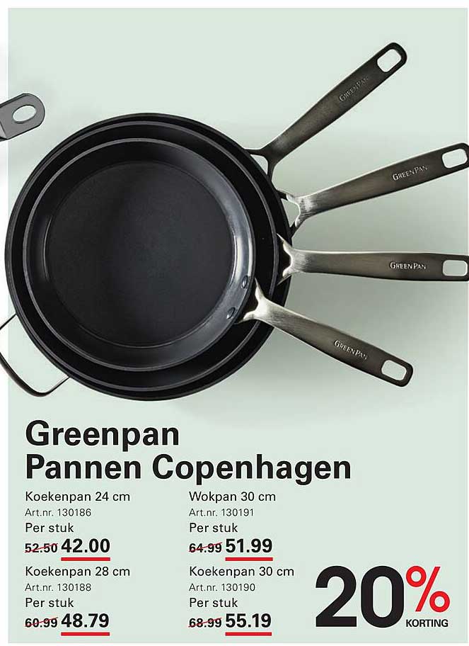 Greenpan Pannen Copenhagen 20% korting