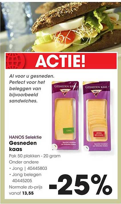 HANOS Selekta Gesneden kaas -25%