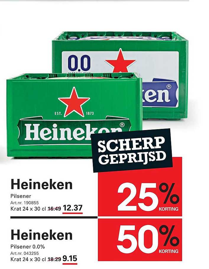 Heineken Pilsener Scherp geprijsd 25% korting