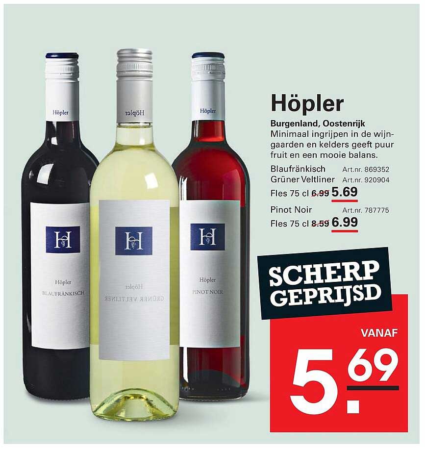 Höppler Burgenland, Oostenrijk - Blaufränkisch / Grüner Veltliner / Pinot Noir SCHERP GEPRIJSD