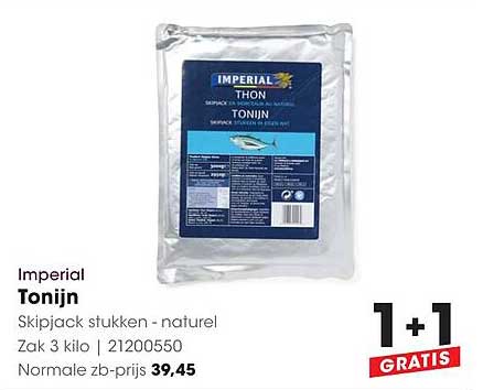 Imperial Tonijn Skipjack stukken - naturel 1+1 GRATIS