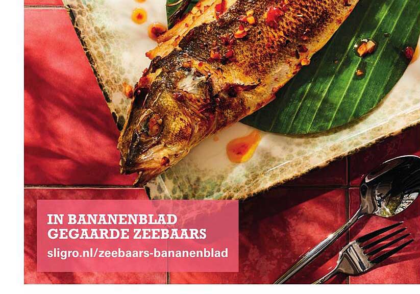 IN BANANENBLAD GEGAARDE ZEEBAARS