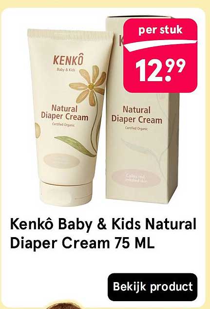 Kenkô Baby & Kids Natural Diaper Cream 75 ML