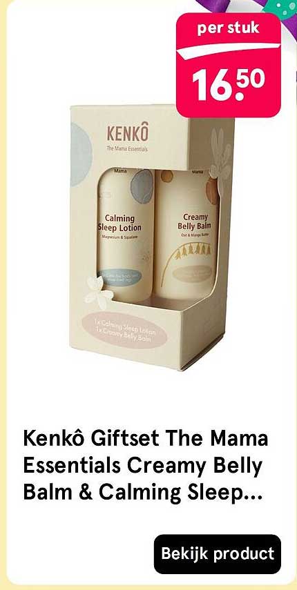 Kenkô Giftset The Mama Essentials Creamy Belly Balm & Calming Sleep Lotion