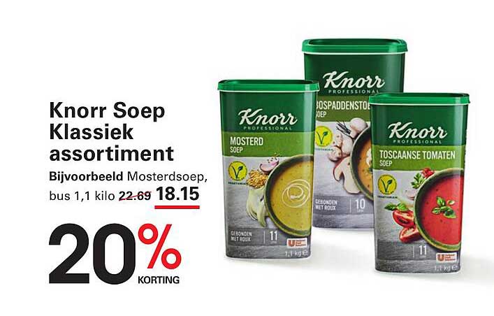 Knorr Soep Klassiek assortiment 20% korting