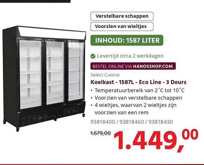 Koelkast - 1587L - Eco Line - 3 Deurs