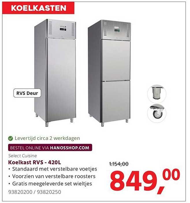 Koelkast RVS - 420L