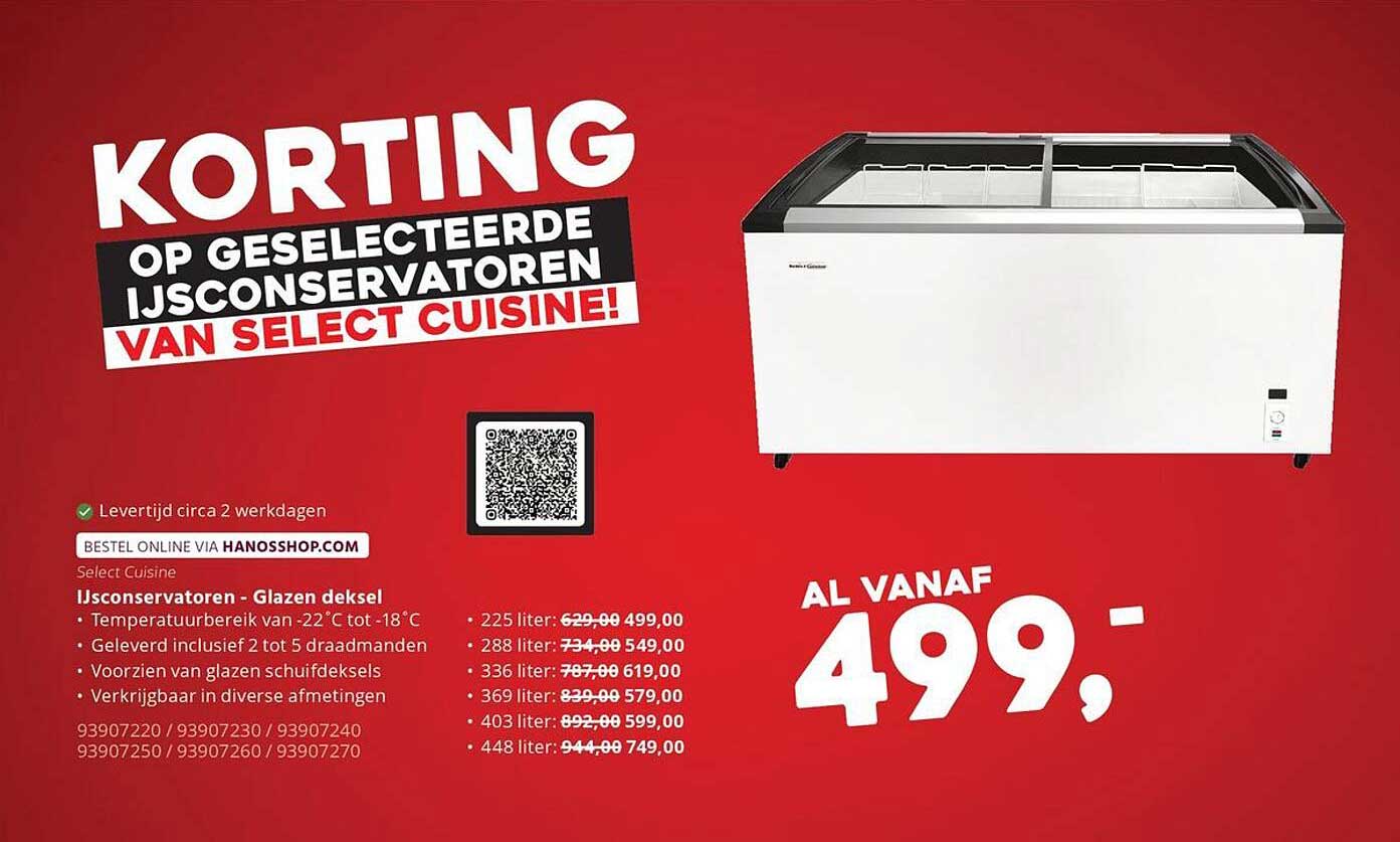 Korting op geselecteerde ijsconservatoren van Select Cuisine!