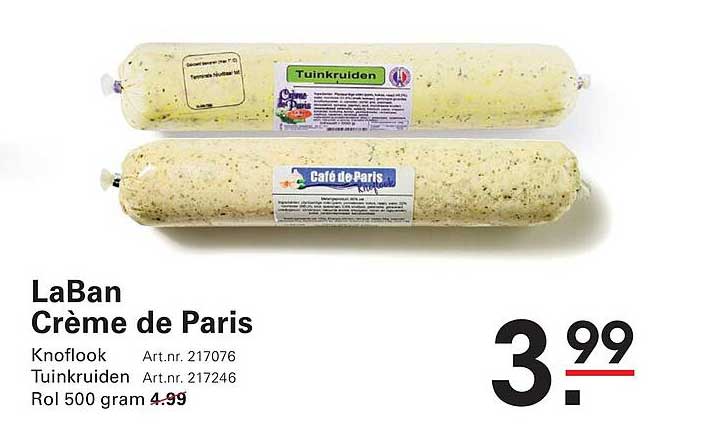 LaBan Crème de Paris Knoflook Tuinkruiden Rol 500 gram
