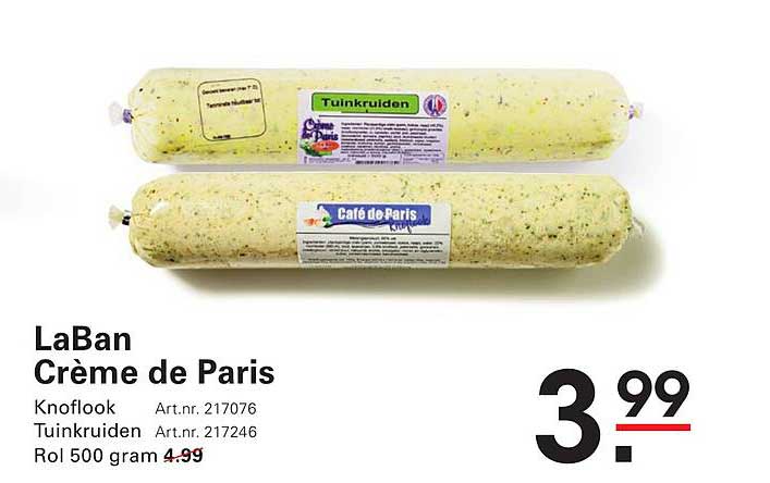 LaBan Crème de Paris Knoflook Tuinkruiden Rol 500 gram