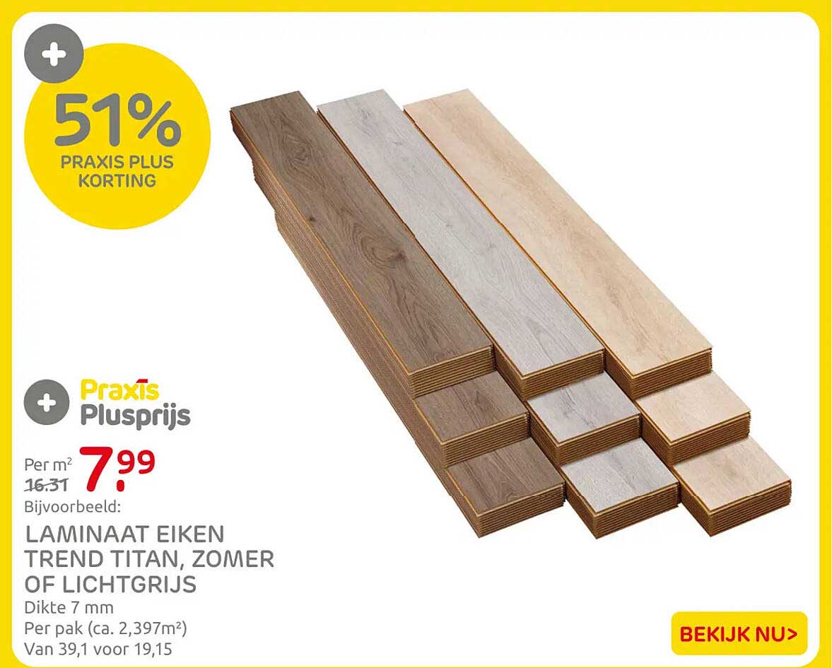Laminaat eiken Trend Titan, Zomer of Lichtgrijs