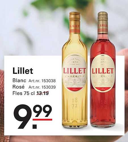 Lillet Blanc Art.nr. 153038 Rosé Art.nr. 153039 Fles 75 cl