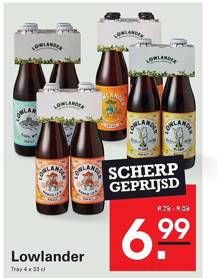 Lowlander Tray 4 x 33 cl SCHERP GEPRIJSD