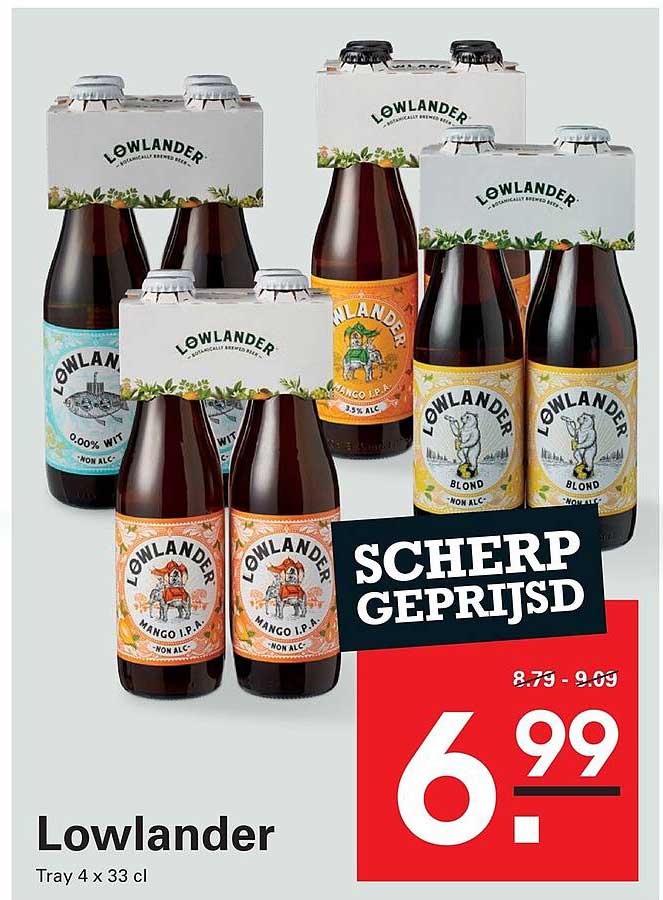 Lowlander Tray 4 x 33 cl SCHERP GEPRIJSD