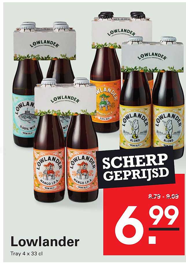 Lowlander Tray 4 x 33 cl SCHERP GEPRIJSD
