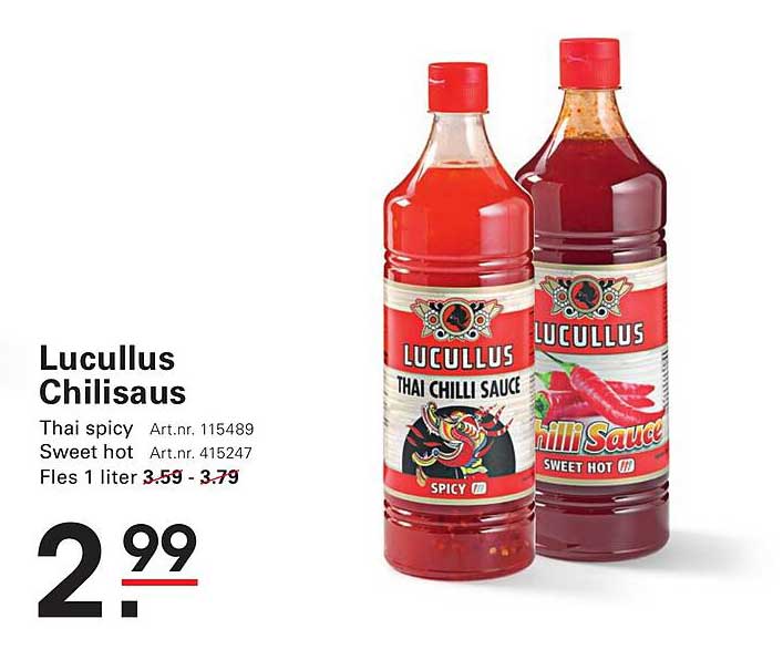 Lucullus Chilisaus Thai spicy Sweet hot Fles 1 liter