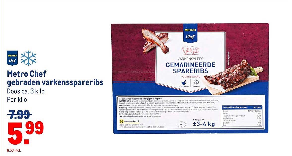 Metro Chef gebraden varkensspareribs